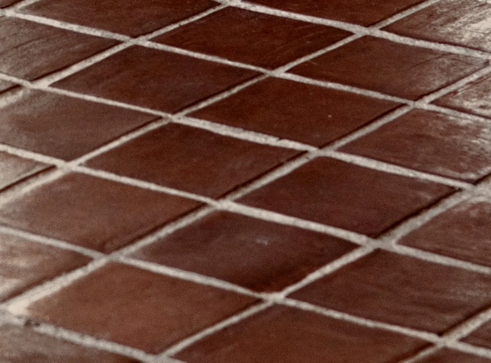 Illustrative photograph: sealed red quarry tiles