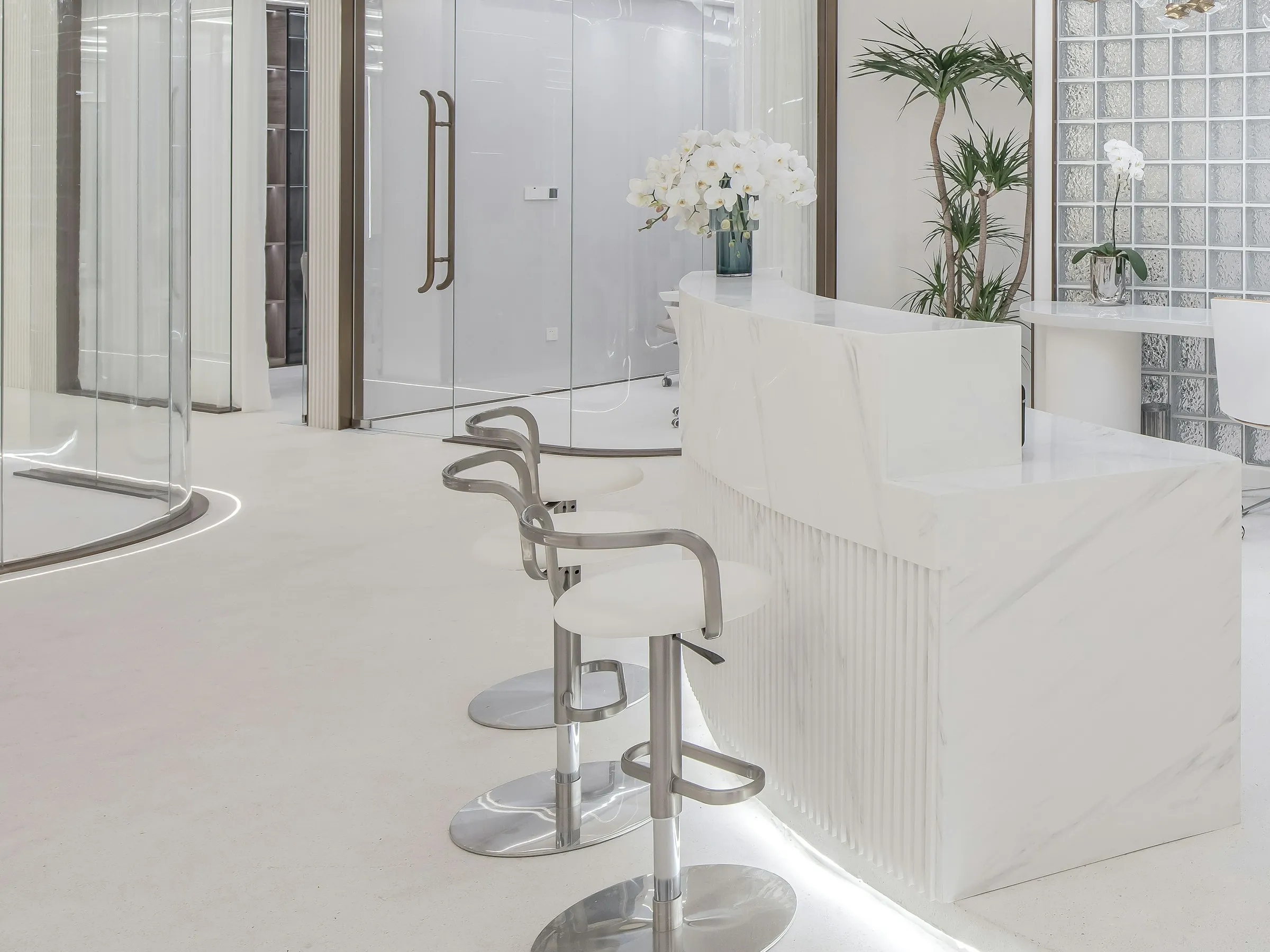 Illustrative photograph: a calm, empty clinic reception